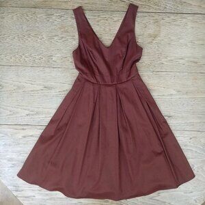 Modcloth Fervour Small copper brown sleeveless cotton dress